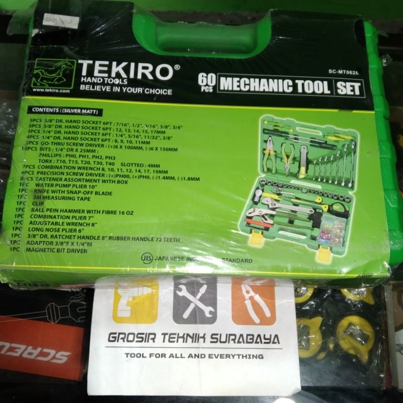 Jual Mekanik Tools Set 60pcs Peralatan Mekanik Set 60 Pcs Tekiro