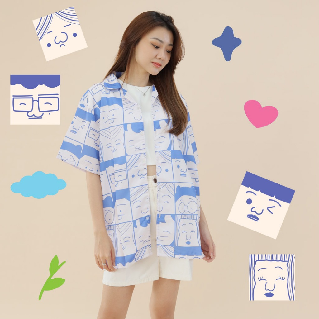 Jual Anythinc - Oversized Printed Shirt - Kemeja Oversized Unisex ...