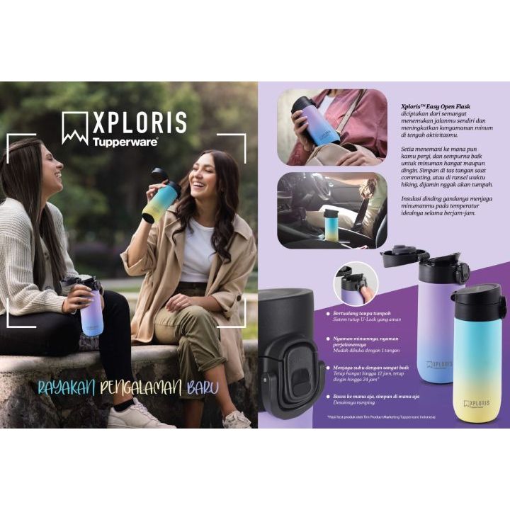 Jual TUPPERWARE TUMBLER TERMOS BOTOL MINUM XPLORIS SEASHORE DENALI ...