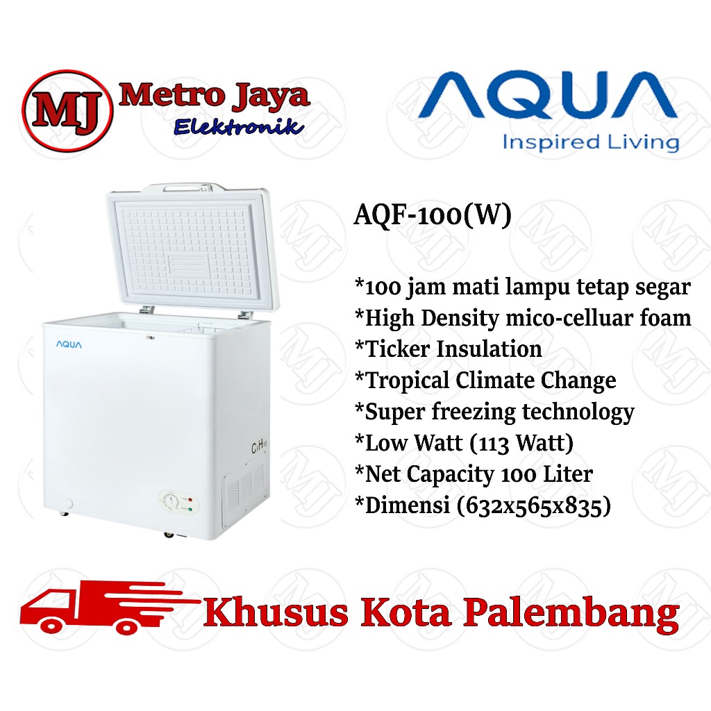 Jual Chest Freezer Aqua Aqf W Liter Aqf W Freezer Box Aqua Shopee Indonesia