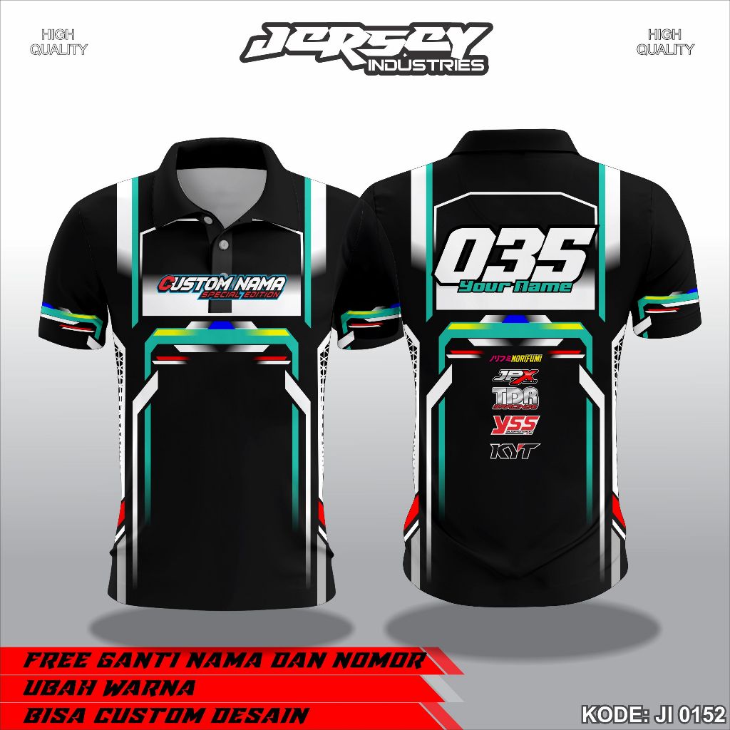 Jual Jersey Racing Balap Kerah ( Custom Nama - Nomer ) - jersey satuan ...
