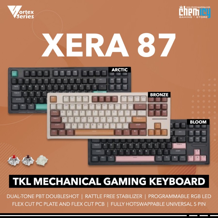 Jual Vortex Series Xera87 / Xera-87 RGB TKL Mechanical Gaming Keyboard ...