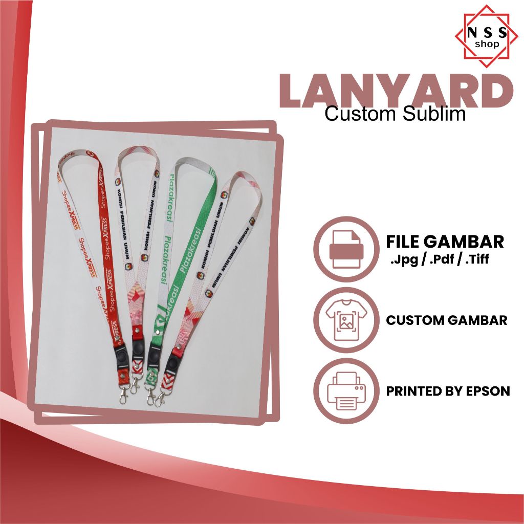 Jual BISA SATUAN LANYARD CUSTOM PRINTING FULL 2 SISI UKURAN 2 CM ...