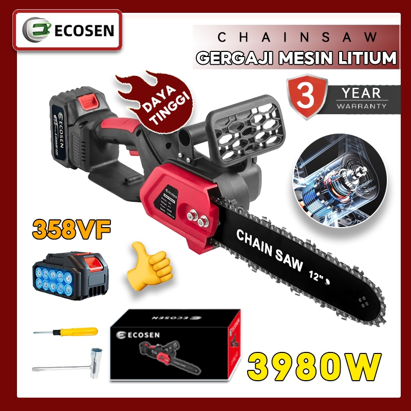 Jual ECOSEN Gergaji Rantai Elektrik Mini 12 Inch Portable Genggam ...