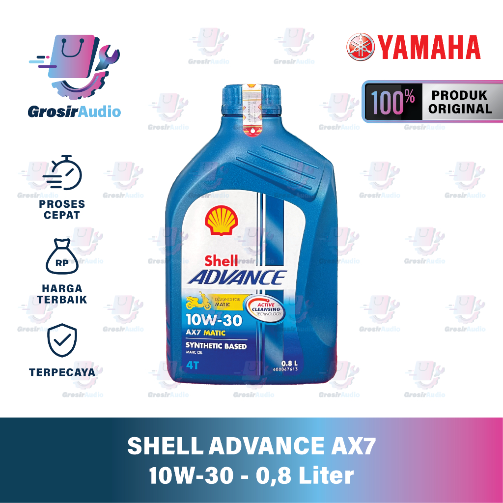 Jual SHELL ADVANCE AX7 SAE 10W-30 API SN, JASO MB 4T 0,8 LITER / VARIAN ...
