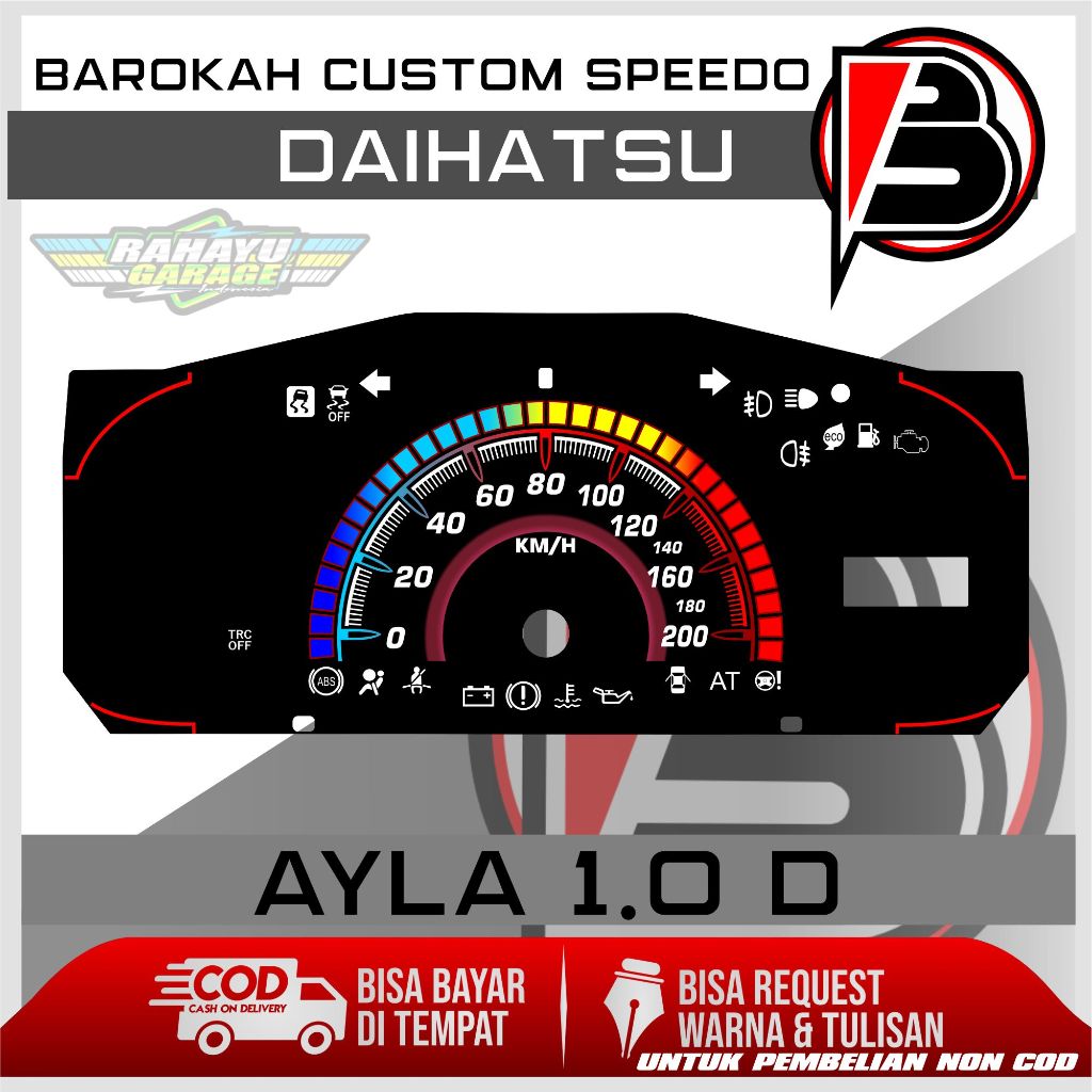 Jual papan speedometer custom ayla 1.0 D panel spido meter custom ayla