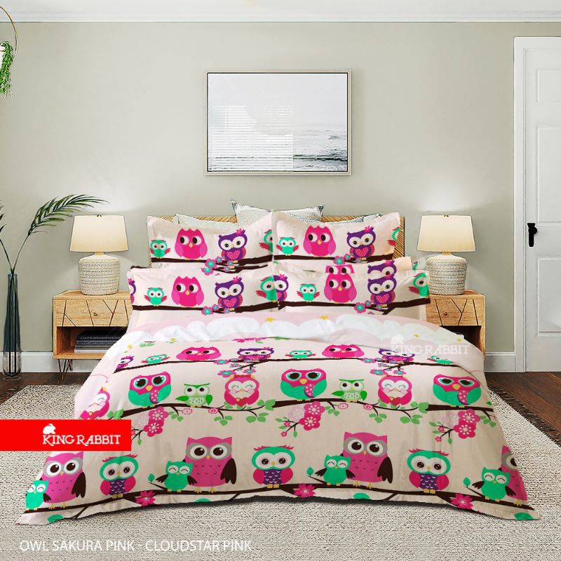 Jual King Rabbit BedCover / Selimut Motif OWL SAKURA PINK - CLOUDSTAR ...