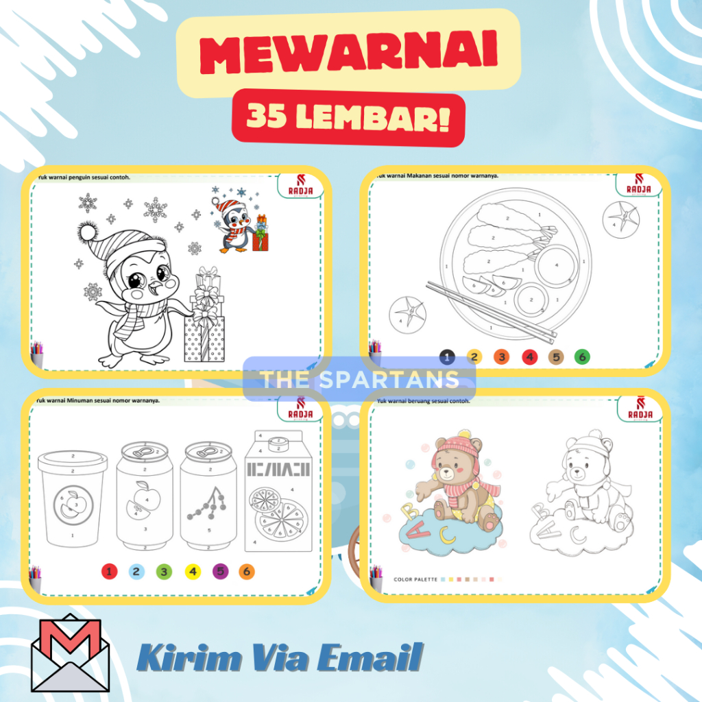 Jual 35 Lembar PDF Mewarnai Printable Worksheet | Shopee Indonesia