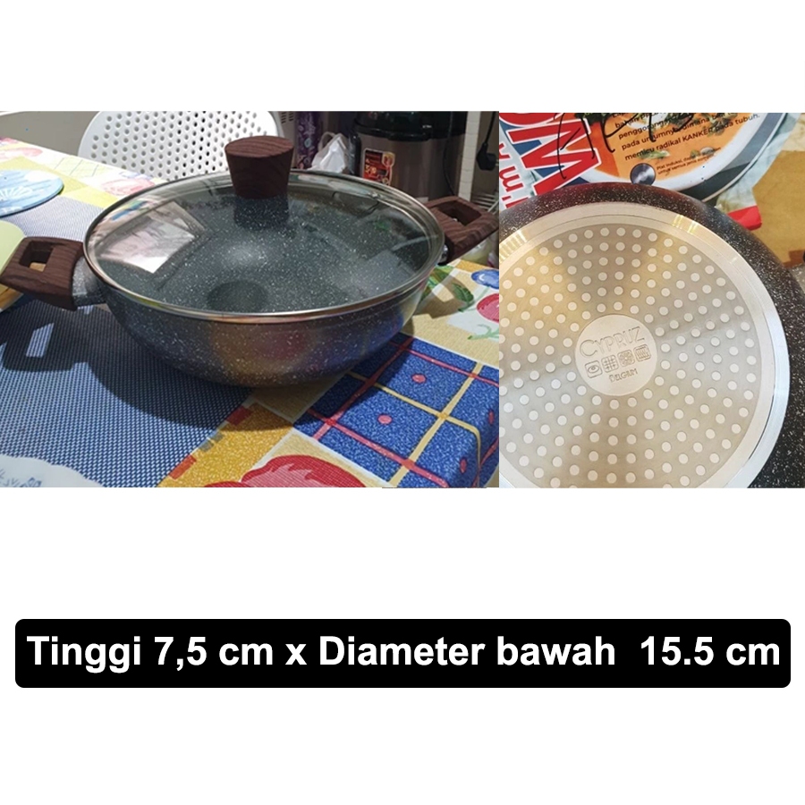 Jual Cyprus Marble Cookware Cypruz Fry Wok Pan Induksi Wajan ...