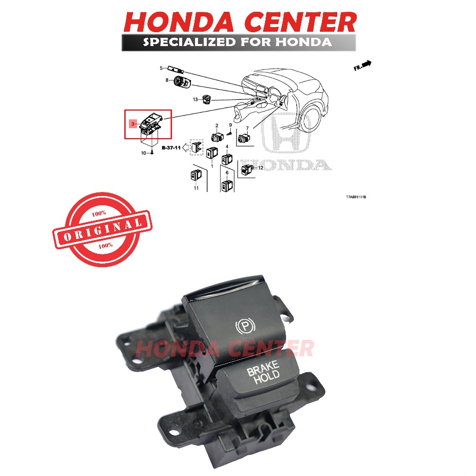 Jual switch saklar parkir rem tangan brake hold epb hrv 2015 2016 2017