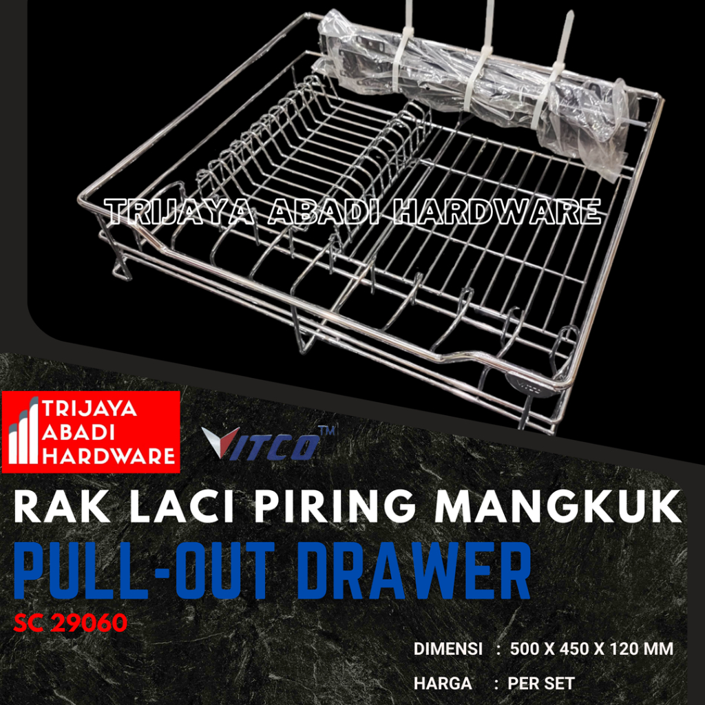 Jual Vitco Sc Xc Pull Out Drawer Rak Laci Dapur Piring Gelas Mangkuk Botol Bumbu