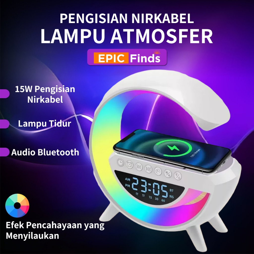 Jual Epic Finds Ambient light 15w Wireless Charger Smart Home ...