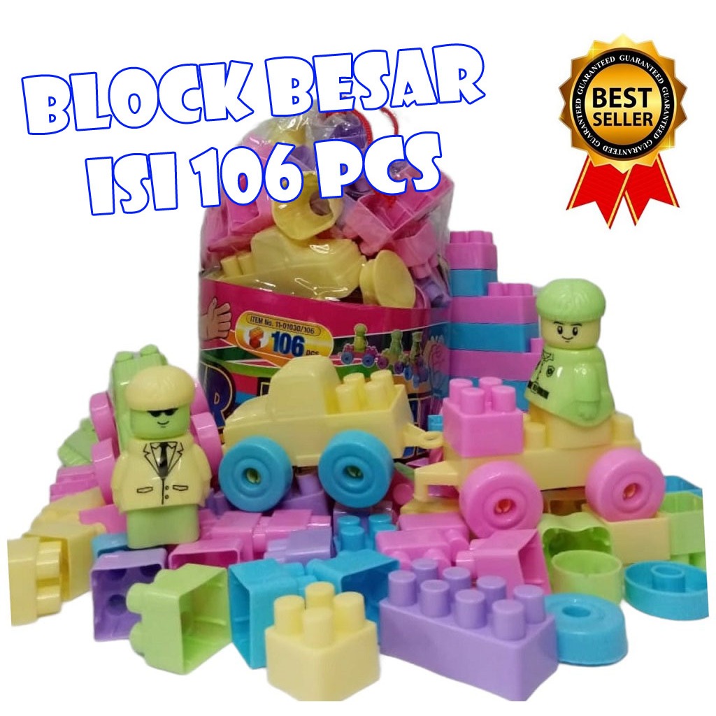 Jual ( PROMOSI MR.BLOCKS ISI 106 PCS ) MAINAN BLOCK BLOK BUILDING MERK ...