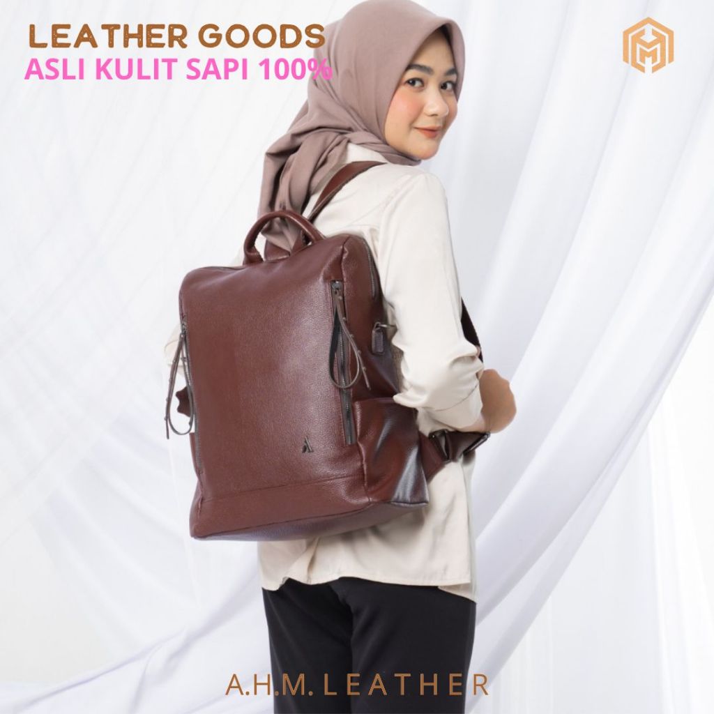 Jual Tas Ransel Backpack Laptop Wanita Hania Bag Leather Kulit Sapi ...
