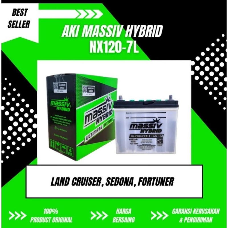 Jual AKI BATTERY MASSIV HYBRID NX120-7L / 95D31L CAMRY FORTUNER ALPHARD