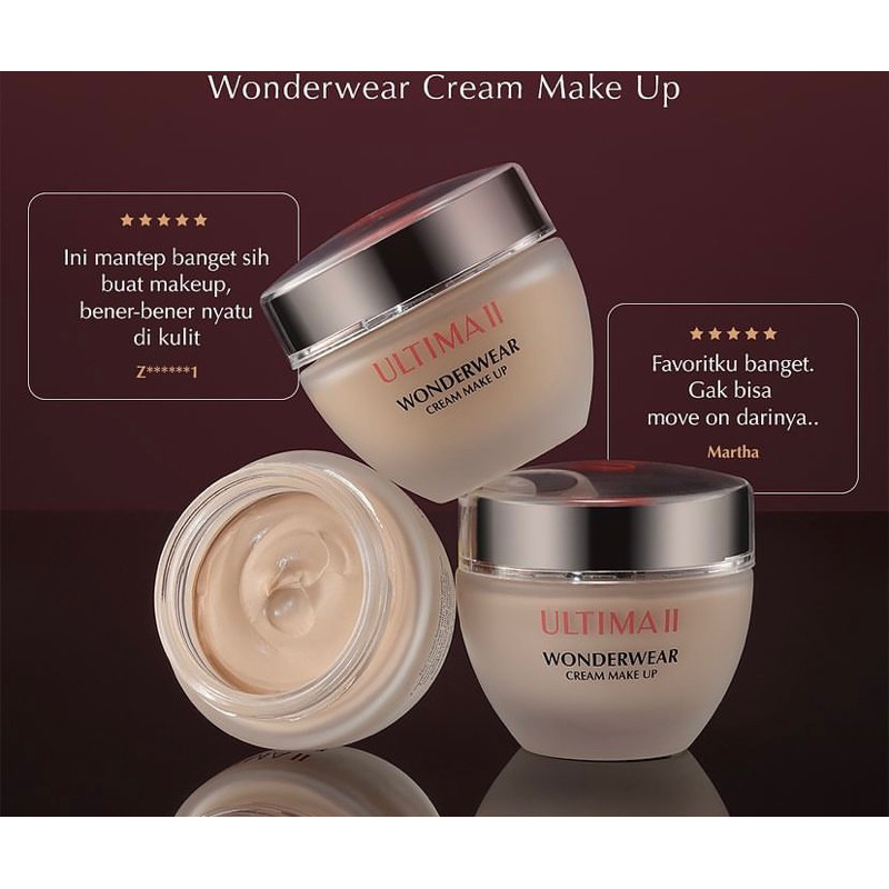 Jual ULTIMA II WONDERWEAR CREAM MAKE UP ( KEMASAN BARU ) | Shopee Indonesia