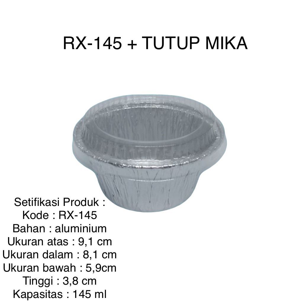 Jual ALUMINIUM MODEL CUP RX-145 / WADAH ALUMINIUM FOIL { PAKET RX 145 ...