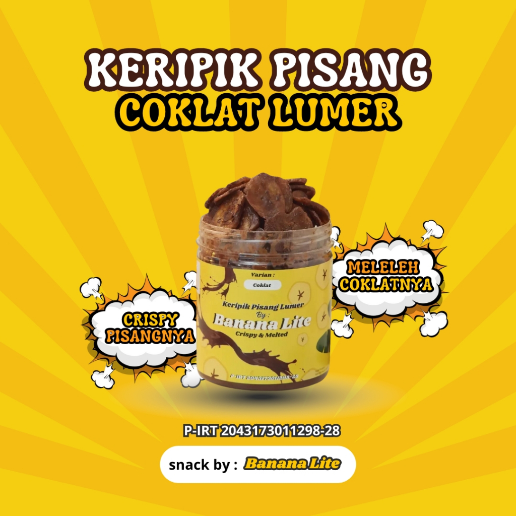 Jual Banana Lite Varian Coklat Gram Keripik Pisang Coklat Lumer Snack Cemilan Viral