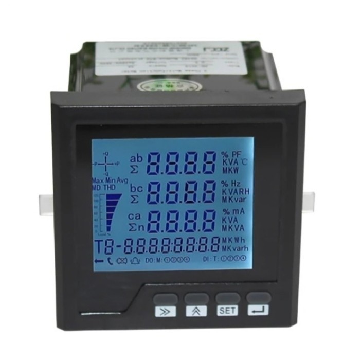 Jual 3 Phase Panel Meter A V W kWh Cos Hz Var Power Meter RS485 Modbus ...
