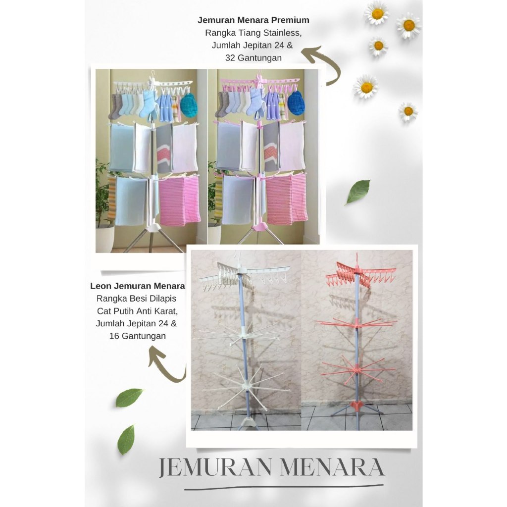 Jual SHENAR RAK JEMURAN MENARA LIPAT/ JEMURAN STANDING / JEMURAN MODEL ...