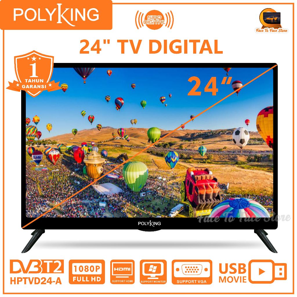 Jual TV Digital 24 inch-A.TV Tanpa Set Top Box.TV Monitor.Polyking.DVB ...