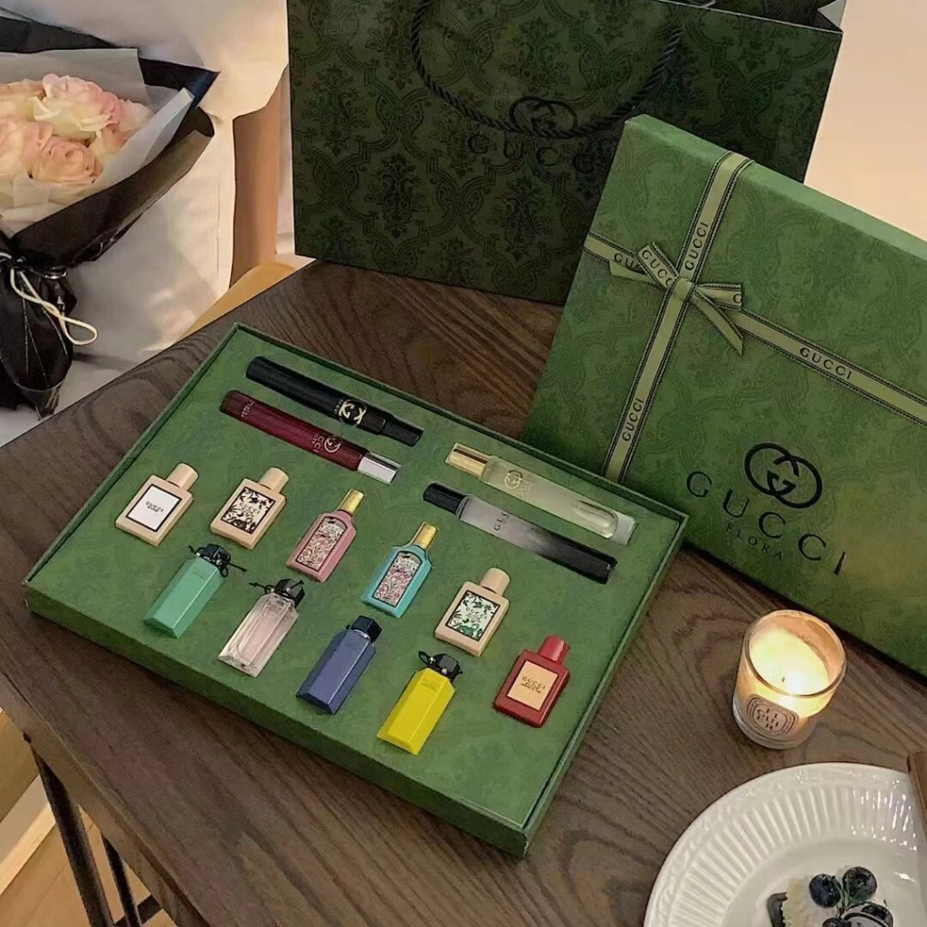 Gucci perfume set 14 PCS Gucci Guilty Parfum Gucci Bloom parfum Gucci  Flora Gorgeous Parfum Gucci Parfum Travel Size Set