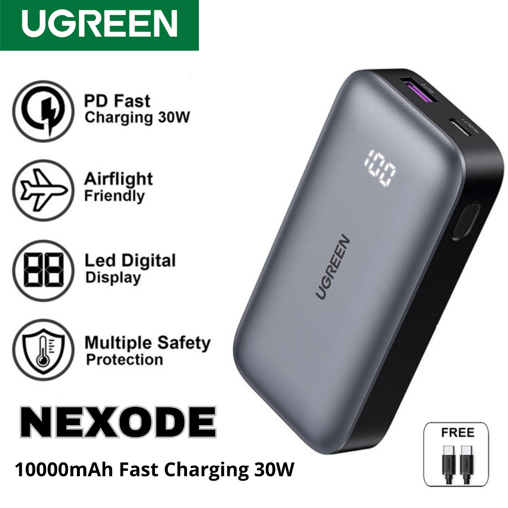 Jual Ugreen Power Bank Mah Nexode Fast Charging W Usb C Port Usb A Shopee Indonesia