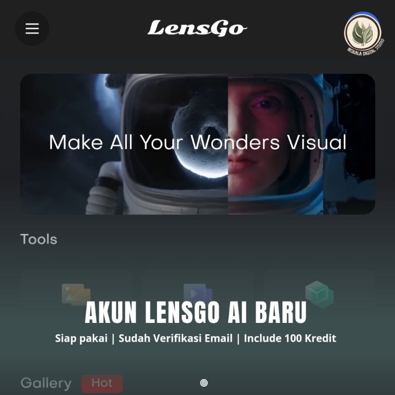 Jual AKUN LENSGO AI BARU | Generator Gambar AI, Animator Video AI, Teks