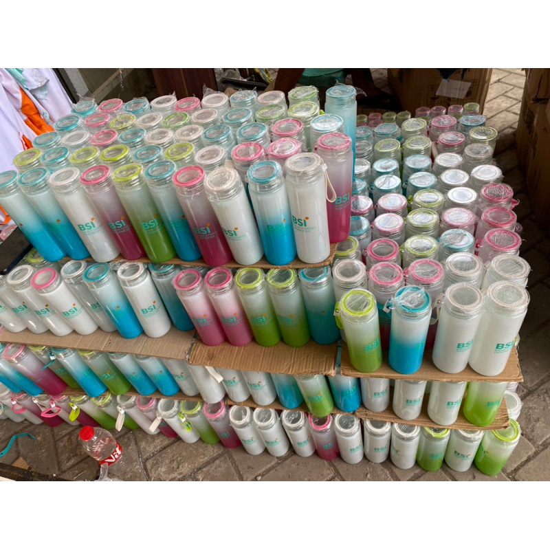 Jual Botol kaca gradasi tumbler souvenir promosi kampanye wedding event ...