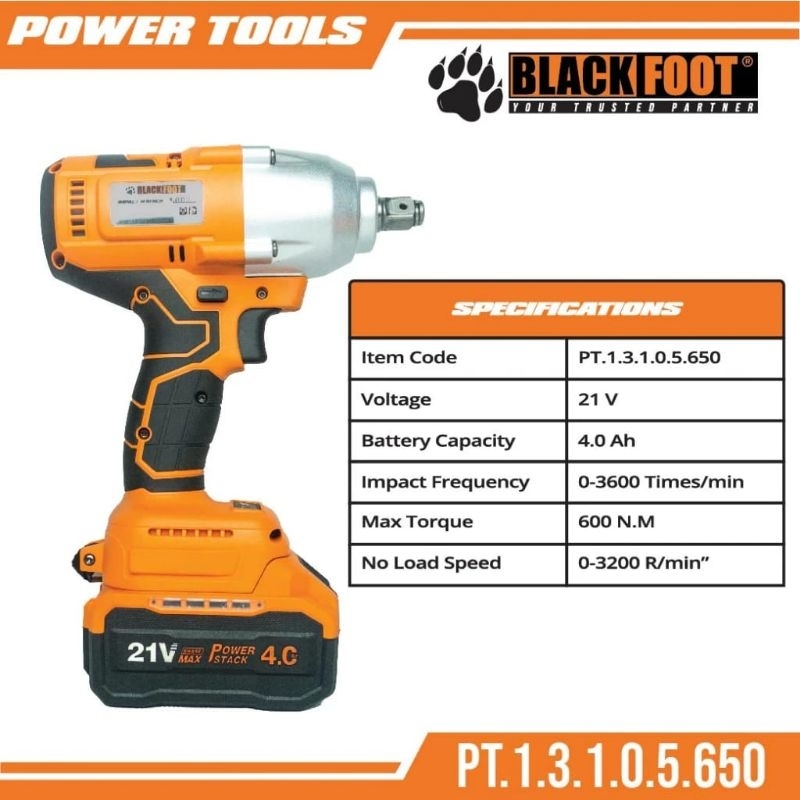 Jual Mesin Bor Impact Wrench Cordless Blackfoot Volt Pembuka