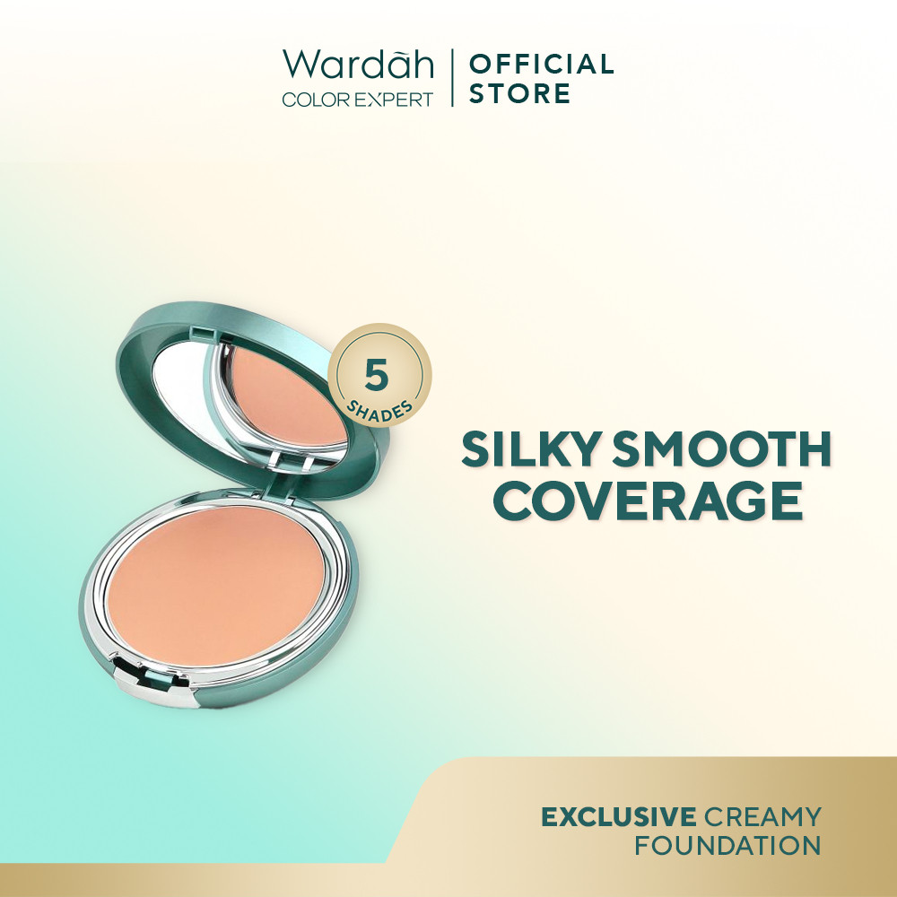 WARDAH Exclusive Creamy Foundation  - Foundation Cream Dengan Coverage Tinggi dan Tahan Lama - Makeup