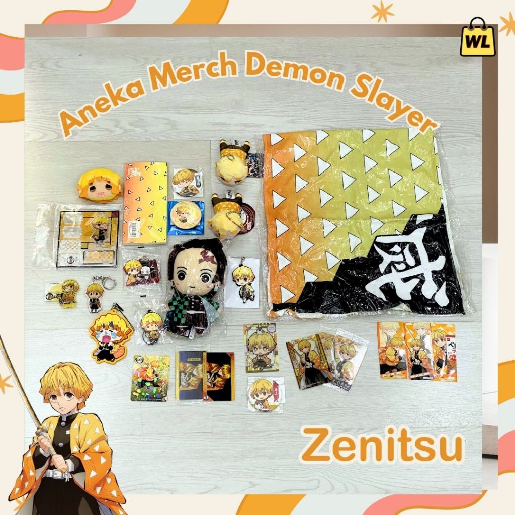 Jual Demon Slayer Agatsuma Zenitsu Merch Anime Kimetsu No Yaiba Kartu ...