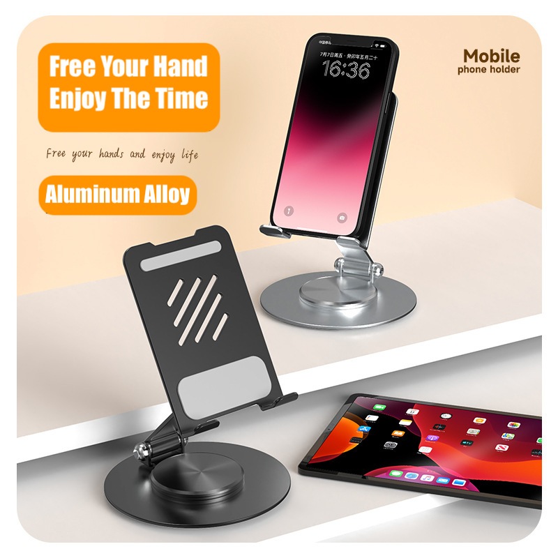 Premium Aluminum Alloy Foldable Phone Holder Tablet Stand 360° Rotate