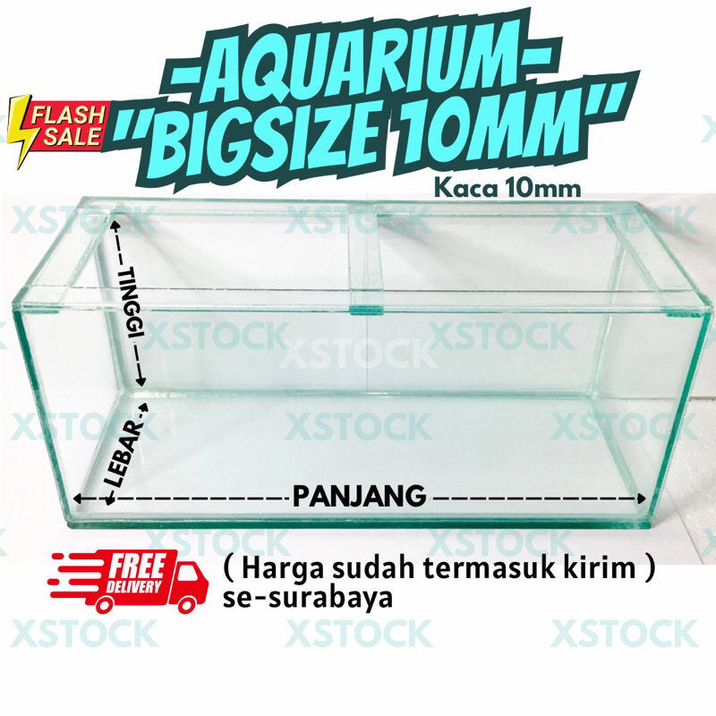 Jual Aquarium Kaca Mm Cm Tank Ikan Hias Murah Via Instan