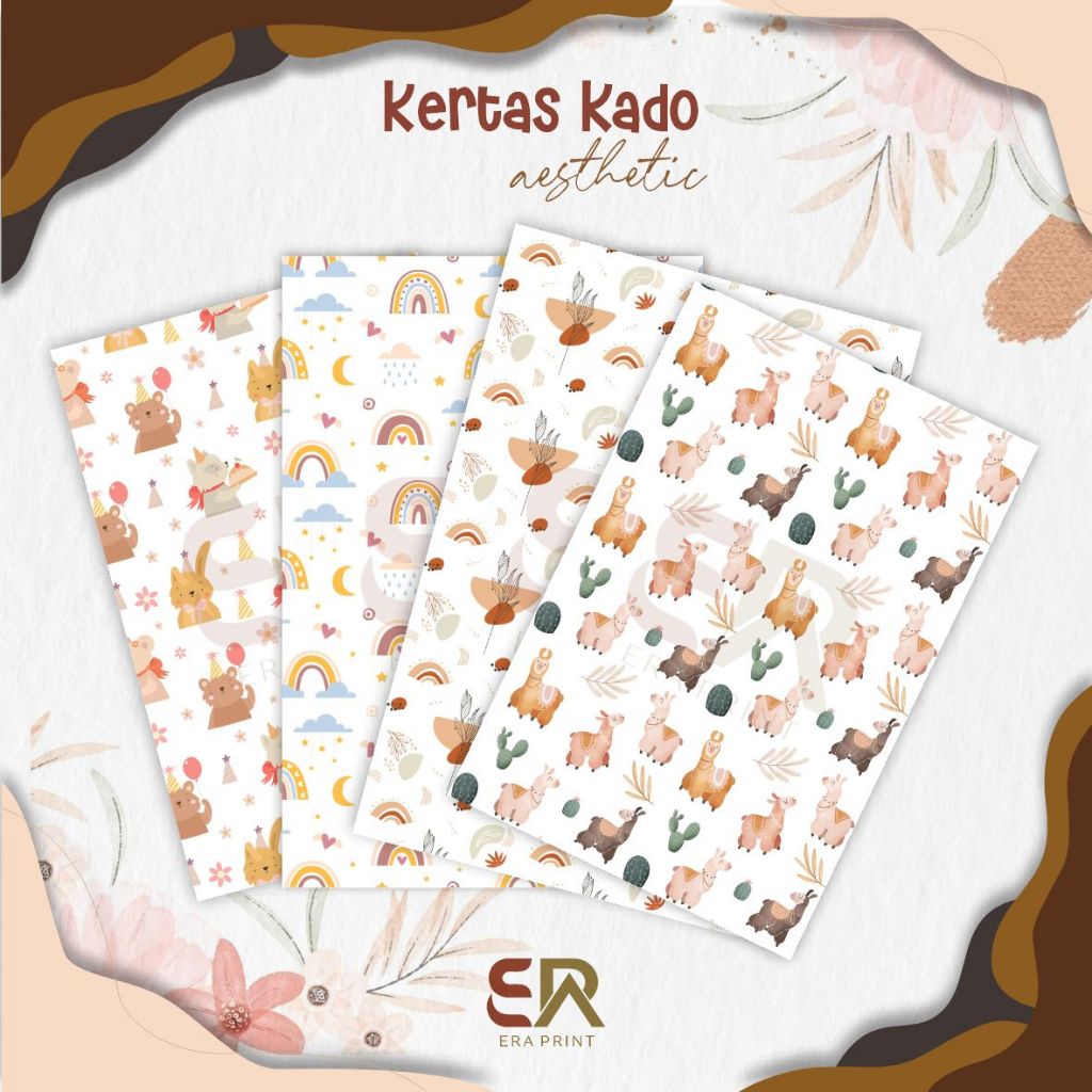 Jual Kertas Kado Aesthetic / Kertas Kado Unik / Sampul Buku / Kertas ...