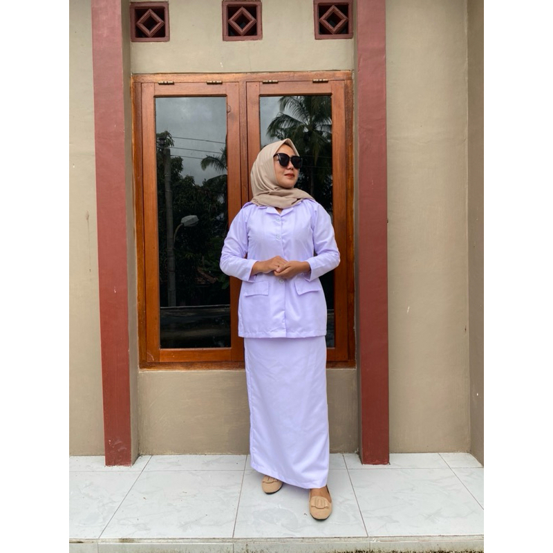 Jual Setelan Rok Putih Putih Dinas Kesehatan Model Kerah Rever | Shopee ...