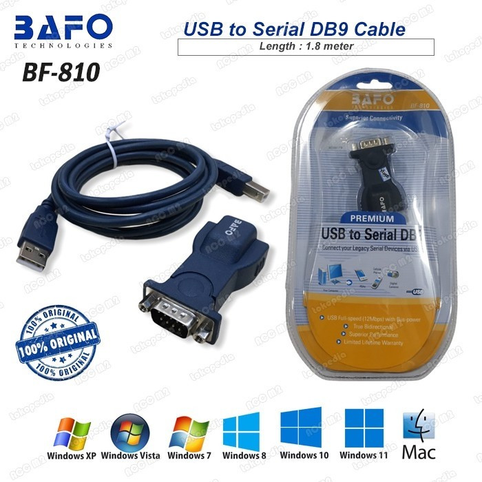 Jual Kabel USB to Serial DB9 RS-232 BAFO BF-810 Premium Quality ...