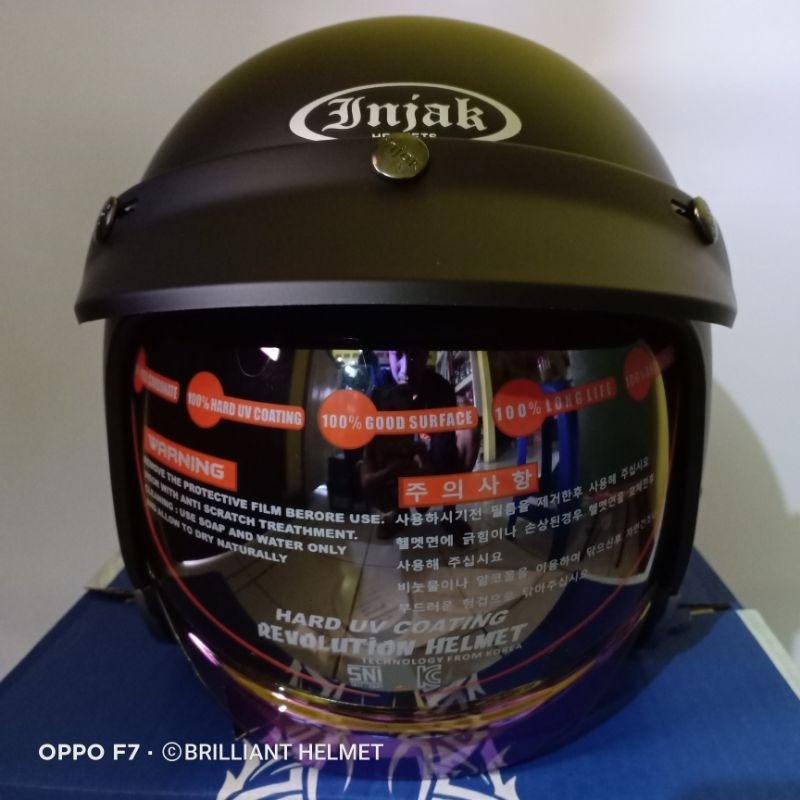 Jual HELM RETRO INJAK 06 INNER VISOR FULL LEHER SOLID STANDARD SNI ...