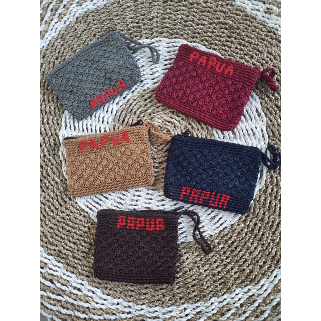 Jual Dompet koin rajut papua, pouch rajut , dompet souvenir, dompet ...