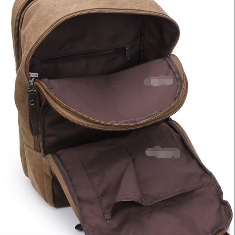 Jual Legums Maracesh Backpack Pria Warna Coklat Tas Kain Kanvas Simple ...