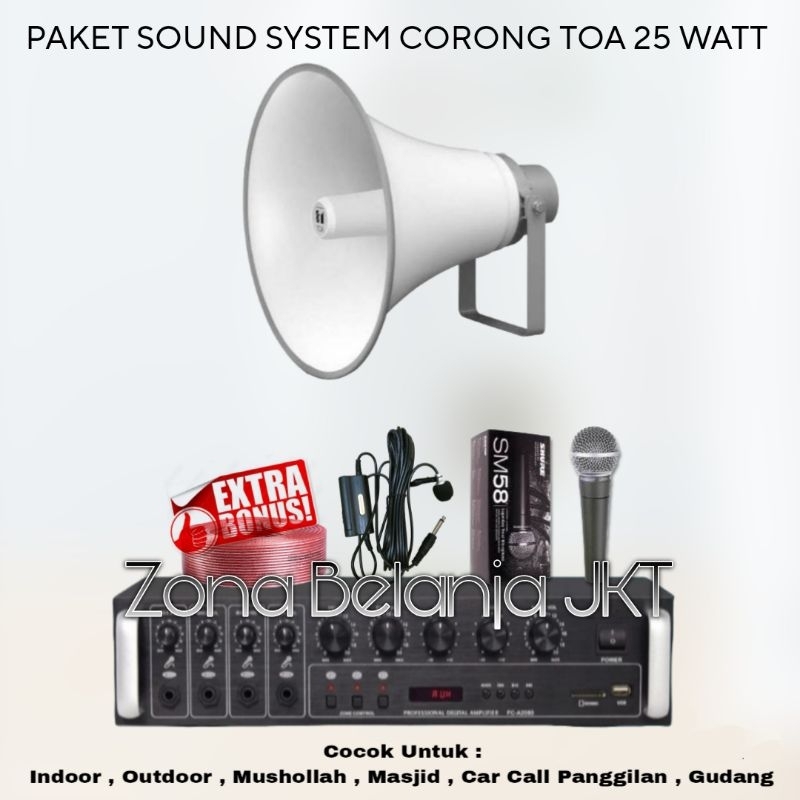 Jual PAKET SOUND SYSTEM TOA MASJID MUSHOLA 1 SPEAKER CORONG TOA 25 WATT