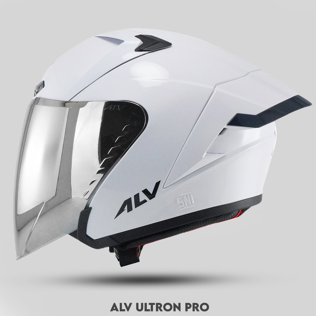 Jual Helm Half Face Alv Ultron Pro Original Kekinian Paket Ganteng Spoiler Visor Siler Clear