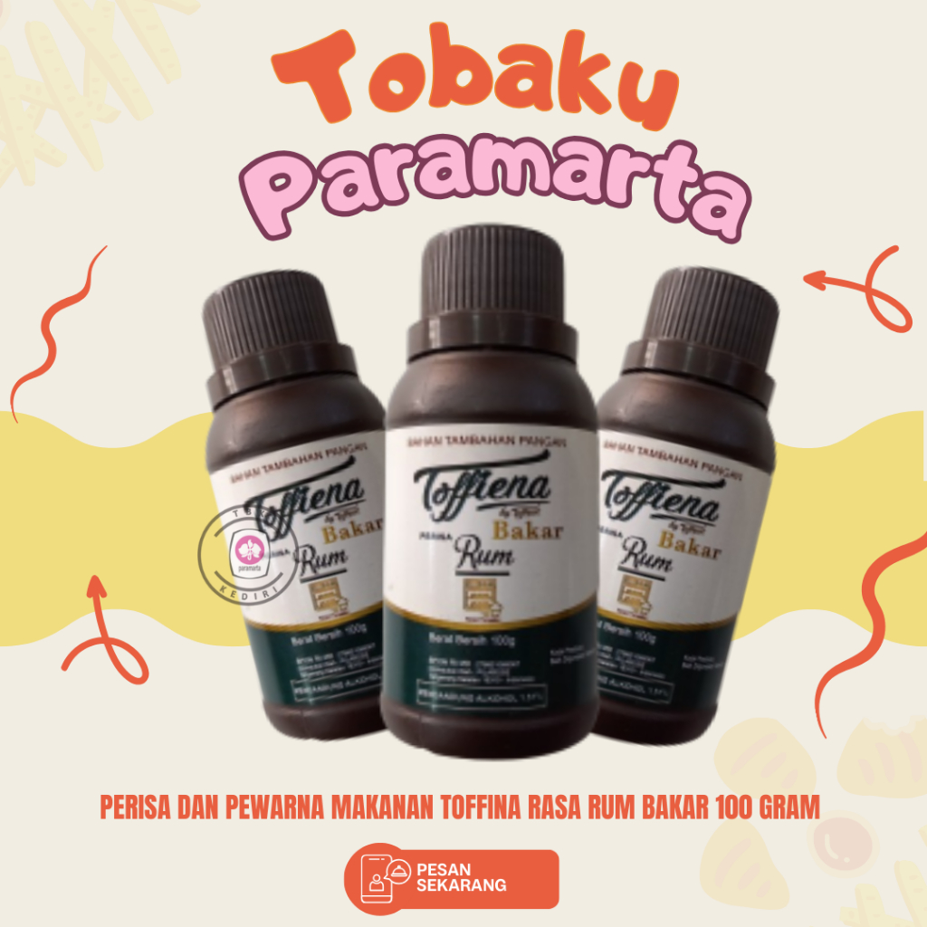 Jual PERISA DAN PEWARNA MAKANAN TOFFIENA RASA RUM BAKAR 100 ML / PERISA ...
