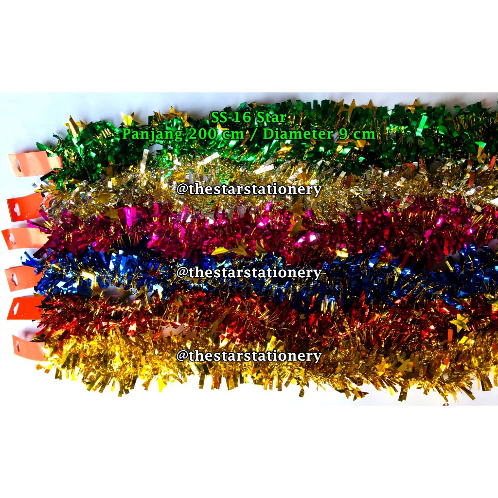 Jual (1 Biji) Slinger Natal Star Tebal / Slinger Tebal Polos / Tinsel ...