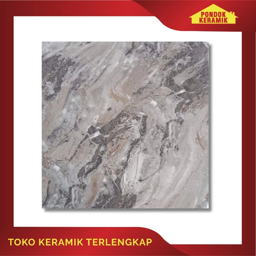 Keramik Lantai Massimo 60x60 Tibet M Grey / Motif Marble