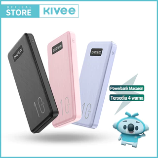 (HOT)KIVEE Powerbank fast charging 10000 mah dual usb Macaron Super thin with Charger kabel data Set