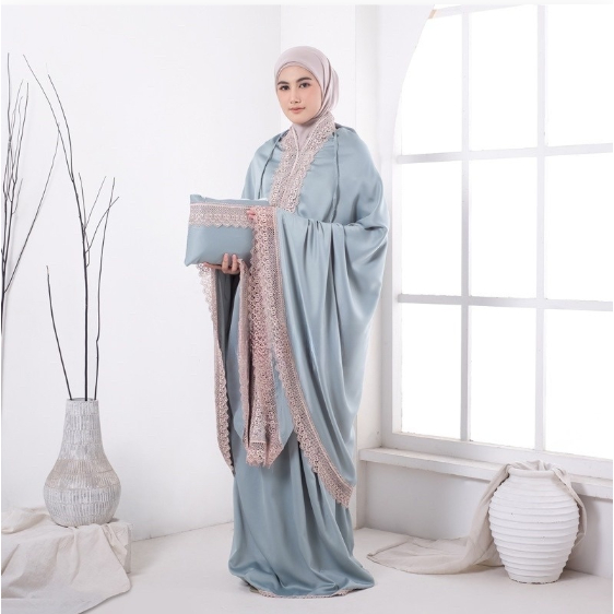 Alita Mukena Dewasa 2 In 1 Jumbo Renda Premium Sutra Velvet & Katun - foto 3