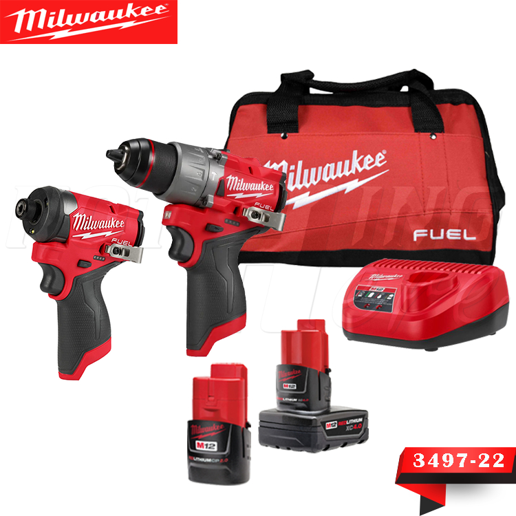 Jual Milwaukee 3497-22 M12 Cordless Hammer Drill-Driver/Impact 2-Tool ...