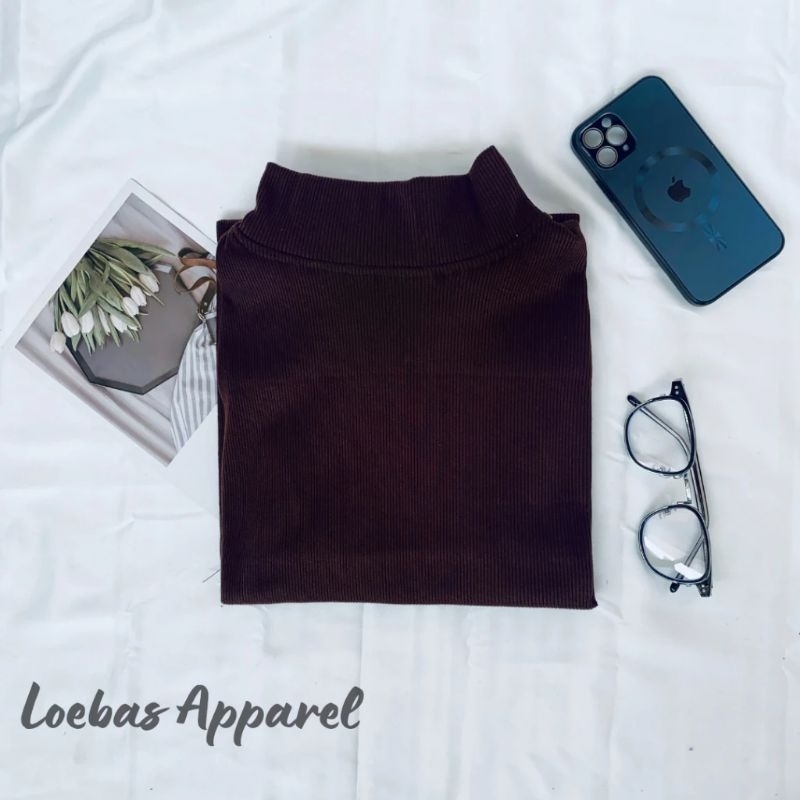 Jual Grosir Kaos Rib Turtleneck Lengan Pendek Pria Turtleneck Lengan