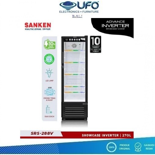 Jual SANKEN SHOWCASE SRS288VBK Lemari Pendingin 5 Rak | Shopee Indonesia